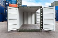 20ft Side Opening Shipping Container (Green) fully open end