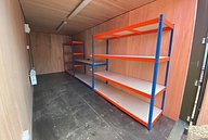 Inside the workshop shipping container