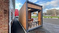 Durham Sixth Form Centre Shipping Container Cafe Roller Shutter Doors