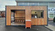 Durham Sixth Form Centre Shipping Container Cafe Roller Shutter Doors