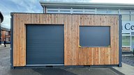 Durham Sixth Form Centre Shipping Container Cafe Roller Shutter Doors