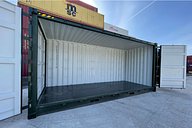 Interior of a High Cube Side Opening 20ft Shipping Container