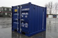 6ft Shipping Container in Blue Side On
