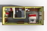 Pirate Themed Shipping Container Hotel Room