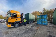Container delivery with HIAB vehicle