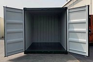 10ft Green Shipping Container Doors Open