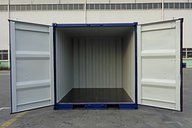 9ft Blue Shipping Container Doors Open