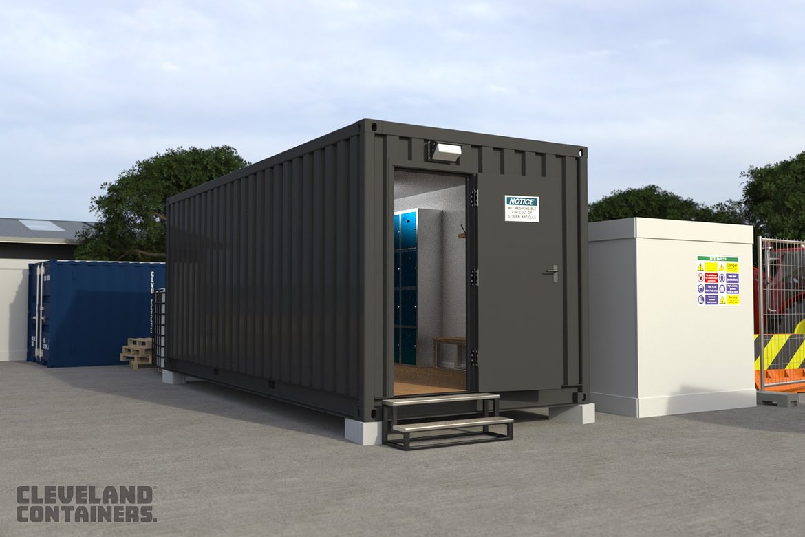 On Site Shipping Container Changing Rooms Cleveland Containers
