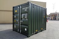 10ft Shipping Container in Green Side View