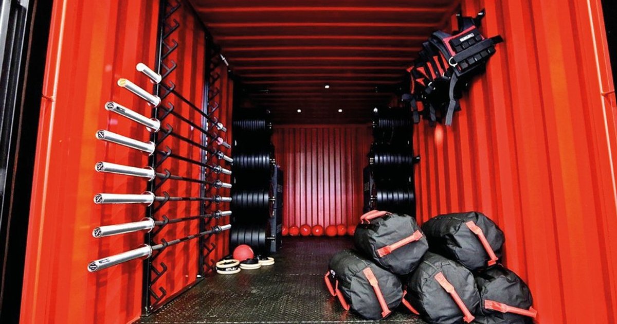 Shipping container gym ideas store