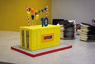 Cleveland Containers celebrate tenth birthday with cake