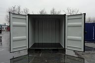Green 6ft Shipping Container Doors Open