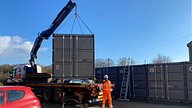 Partially Painted Shipping Container Delivery