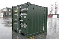 6ft Shipping Container in Green Side On