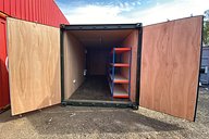 Workshop container doors open