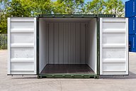 10ft Green Shipping Container Doors Open