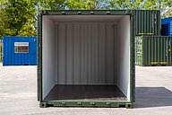 10ft Green Shipping Container Doors Folded Back