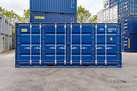 20ft Standard Side Opener Shipping Container (Blue) side doors