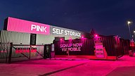 Pink Self Storage Manchester at Night